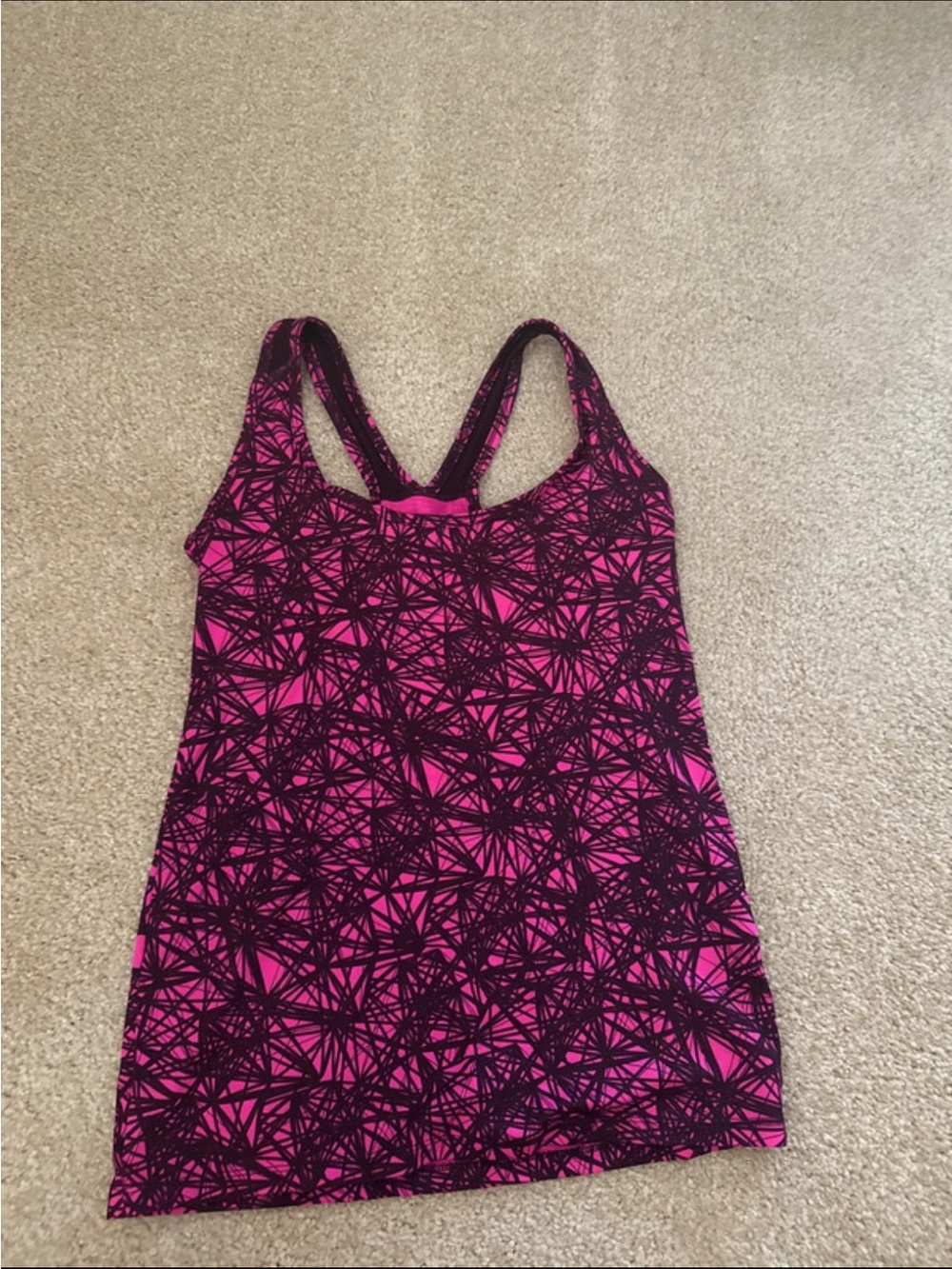 Pink and Black Patterned Women's Tank